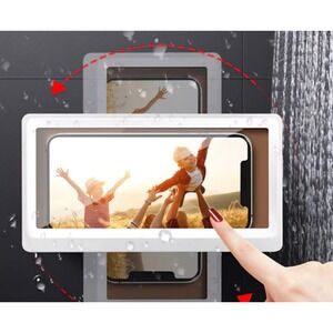 NEW Waterproof Rotating Shower Phone Holder Adjustable Touchable Bathroom Case